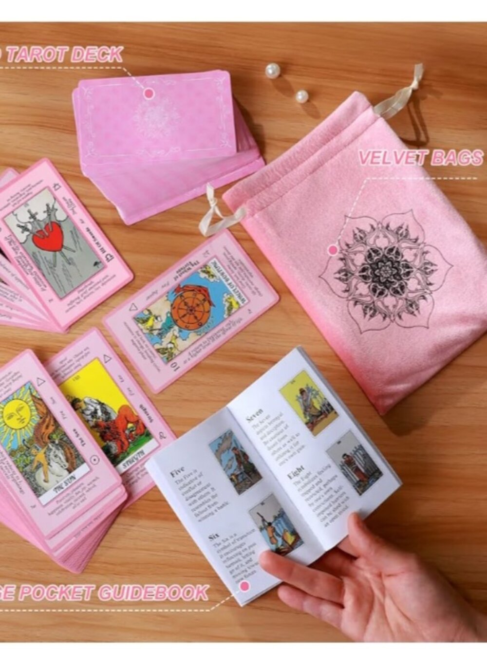 Tarot Card Deck for Beginners in Pink